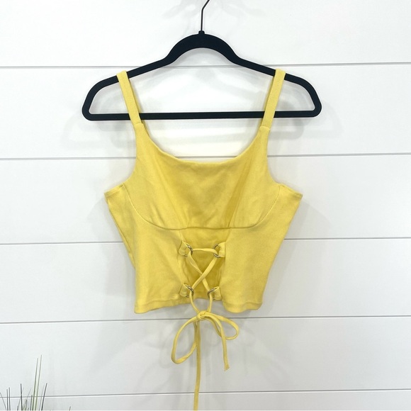 The Ragged Priest Corset Crop Top Yellow Large - Picture 2 of 9